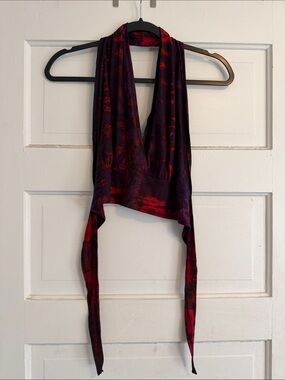 Tie-Back Sleeveless Camisole in Purple and Red